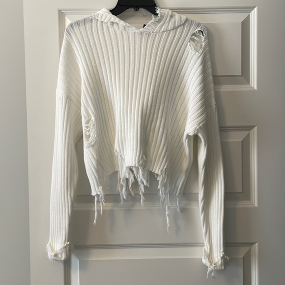 Hooded Ripped Sweater - Picture 1 of 4